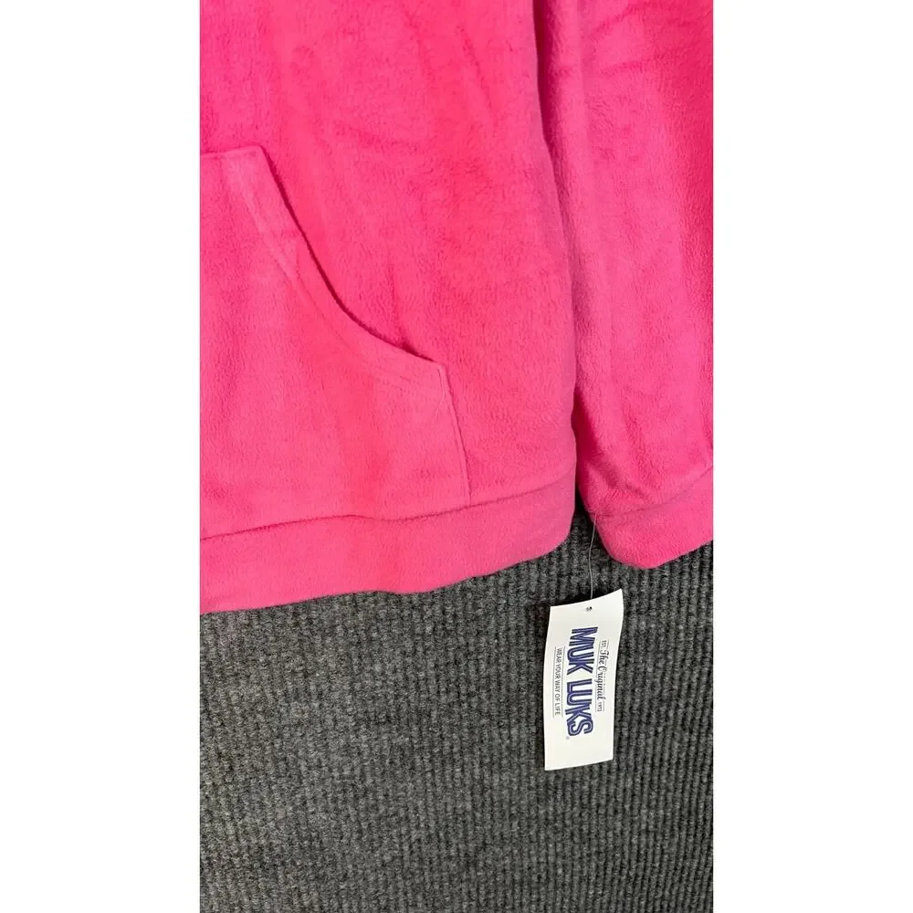 Muk Luks Lounge Set Womens Medium Fleece Pink Blue Jacket Pants Cozy 2 Piece